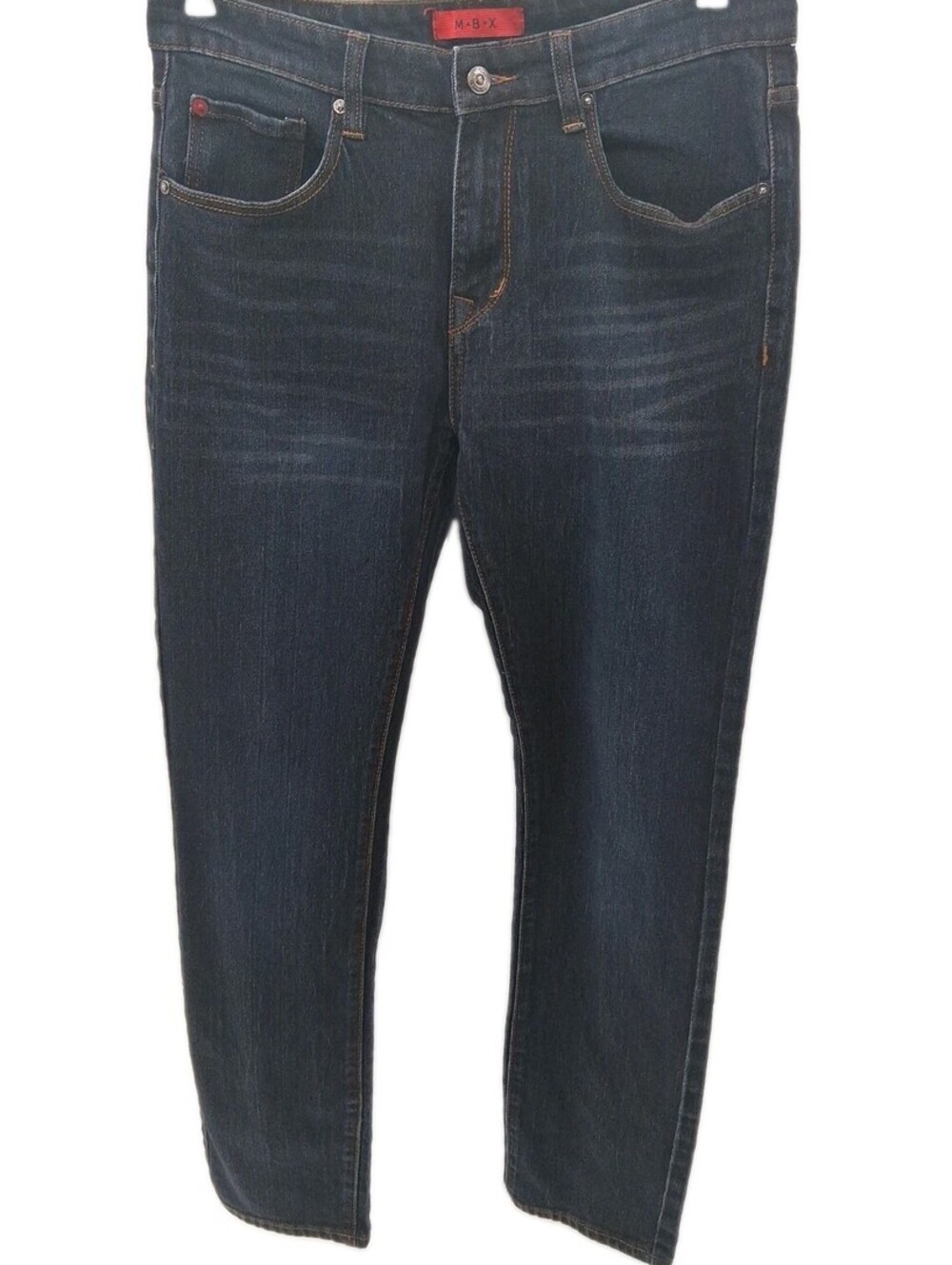 Mbx Jeans Mens 32x32 Blue Denim Slim Fit Stretch Casual Dark Wash Street Wear